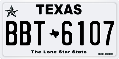 TX license plate BBT6107