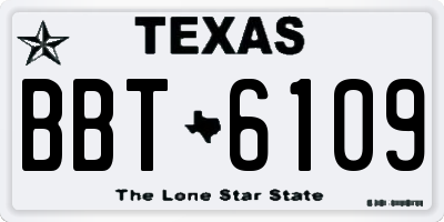 TX license plate BBT6109