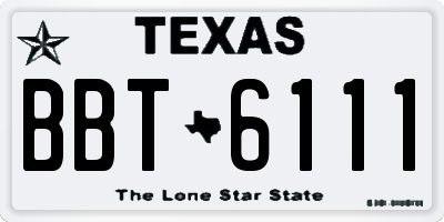 TX license plate BBT6111