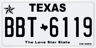 TX license plate BBT6119