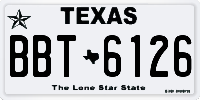 TX license plate BBT6126