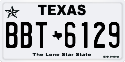 TX license plate BBT6129