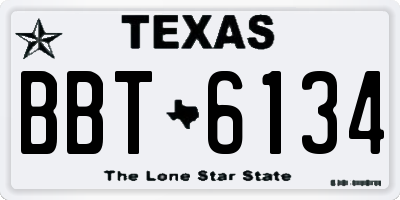 TX license plate BBT6134