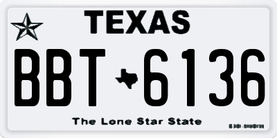 TX license plate BBT6136