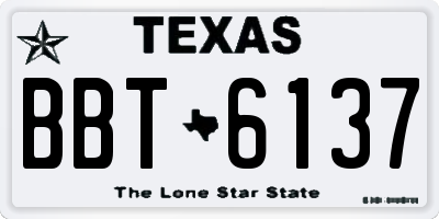 TX license plate BBT6137
