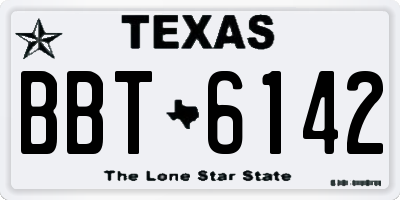 TX license plate BBT6142