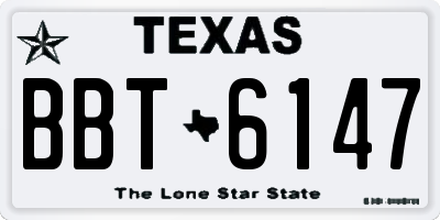 TX license plate BBT6147