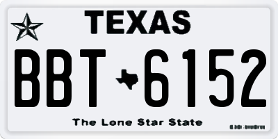 TX license plate BBT6152