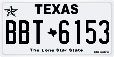 TX license plate BBT6153