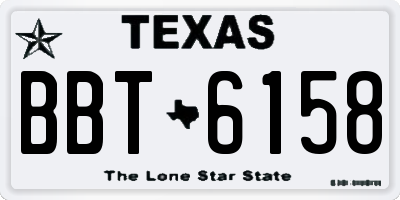 TX license plate BBT6158