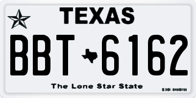 TX license plate BBT6162