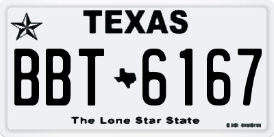 TX license plate BBT6167