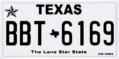 TX license plate BBT6169