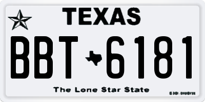 TX license plate BBT6181