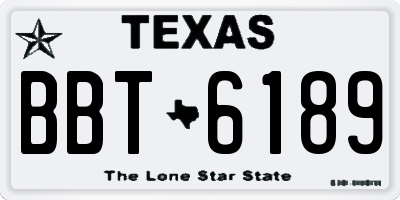 TX license plate BBT6189