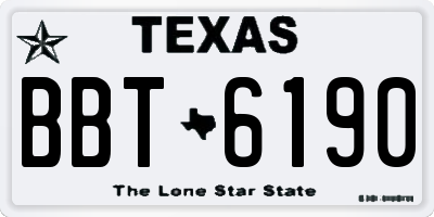 TX license plate BBT6190