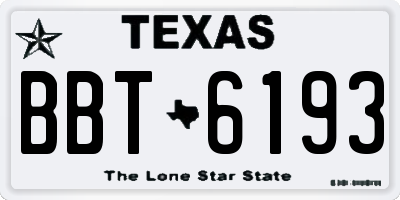 TX license plate BBT6193