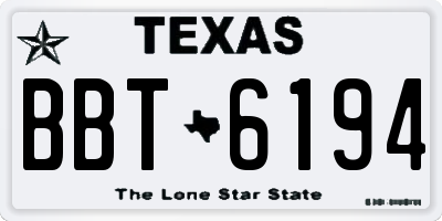 TX license plate BBT6194