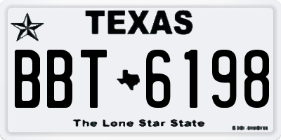 TX license plate BBT6198