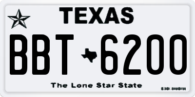 TX license plate BBT6200