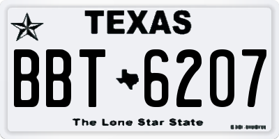 TX license plate BBT6207