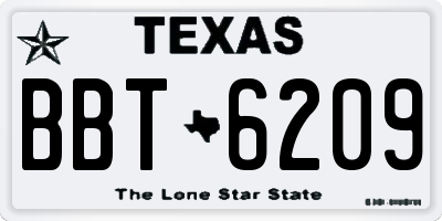 TX license plate BBT6209