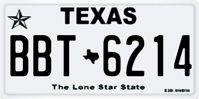 TX license plate BBT6214