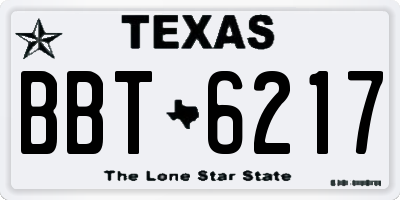 TX license plate BBT6217