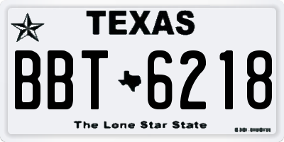 TX license plate BBT6218