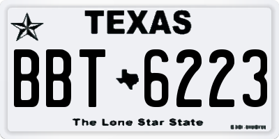 TX license plate BBT6223