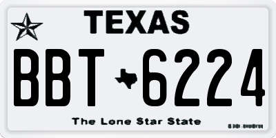 TX license plate BBT6224