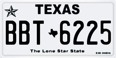 TX license plate BBT6225