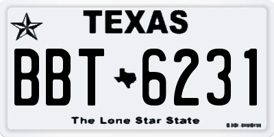 TX license plate BBT6231