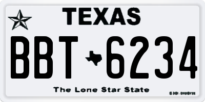TX license plate BBT6234