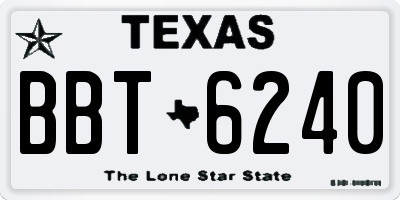 TX license plate BBT6240