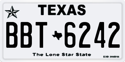 TX license plate BBT6242