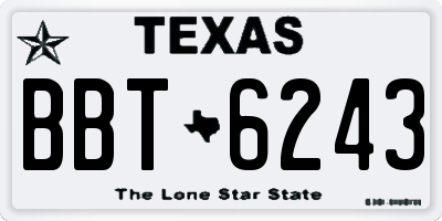 TX license plate BBT6243