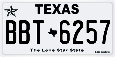 TX license plate BBT6257