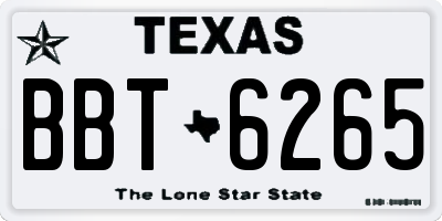 TX license plate BBT6265