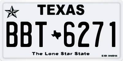 TX license plate BBT6271