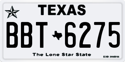 TX license plate BBT6275