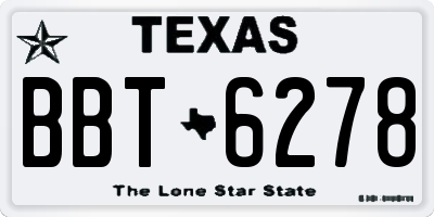 TX license plate BBT6278