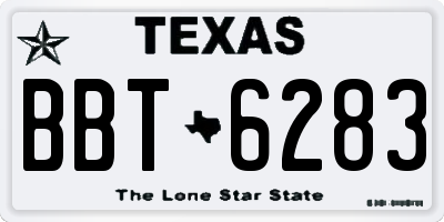 TX license plate BBT6283