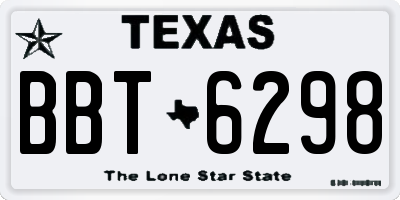 TX license plate BBT6298
