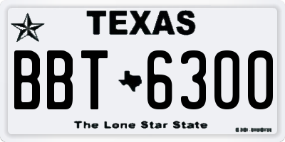 TX license plate BBT6300