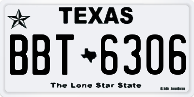 TX license plate BBT6306
