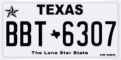 TX license plate BBT6307