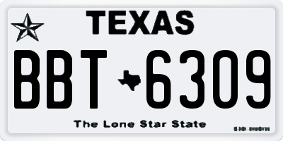 TX license plate BBT6309