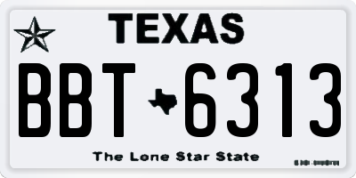 TX license plate BBT6313