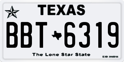 TX license plate BBT6319